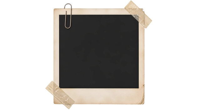 old photo frame texture png isolated picture postcard border blank photo frame on rope