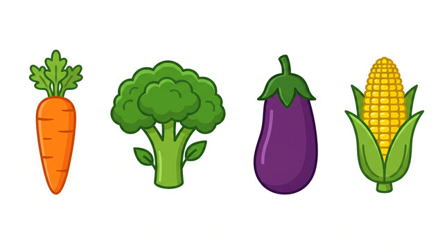 vegetables isolated on white