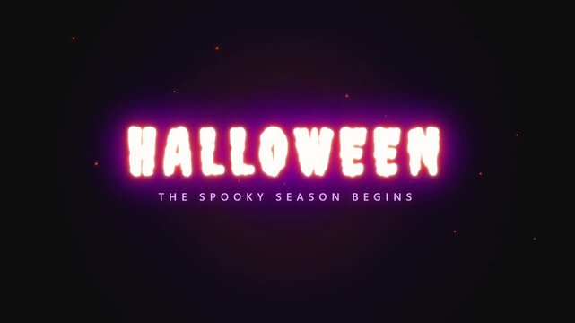 Neon Spooky Glowing Halloween Text Animation