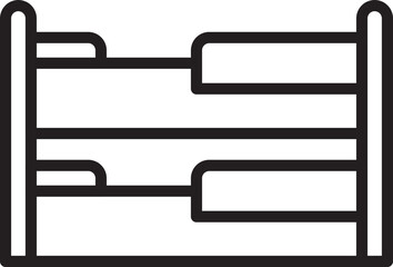 Obraz premium Minimalist Line Art Illustration of a Double Deck Bunk Bed Concept for Bedroom Furniture and Interior Design Projects