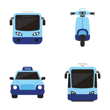 Blue City Transportation Vector