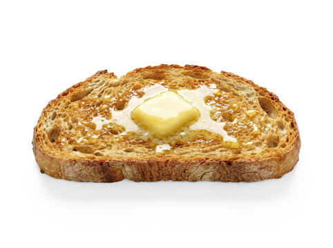 Toast with butter, brown yellow food, breakfast meal element