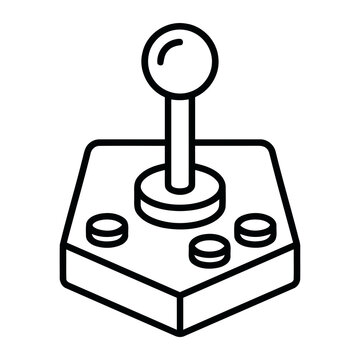 Retro arcade joystick and button game controller icon