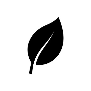Natural leaf silhouette icon design black vector shape for environment and botanical ecology concepts sustainable living and organic nature theme graphic assets set.