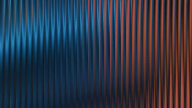 Vertical pleated fabric texture with blue and orange gradient lighting