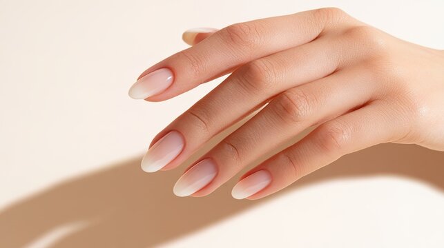 manicure. Close-up of glossy polished nails, showcasing a sleek and refined beauty aesthetic. lifestyle magazines, social media lookbooks, designed for influencer and brand collaborations.
