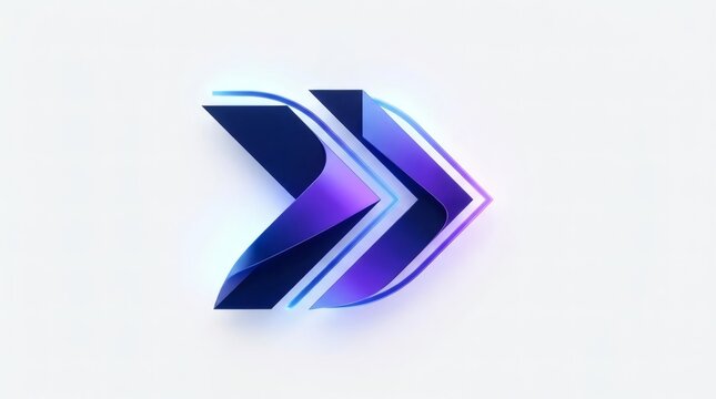 Modern dynamic forward arrow logo icon with blue purple gradient and speed motion lines