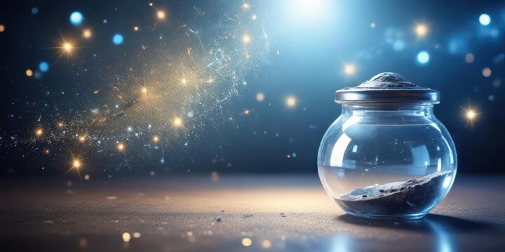 Sparkling Magical Dust in a Crystal Vessel, ethereal essence