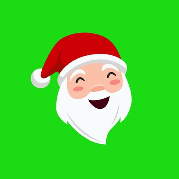 Santa Claus Waving Head at Camera Christmas Animation on Green Screen