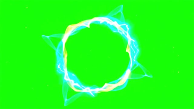 Futuristic glowing energy portal ring chroma key animation