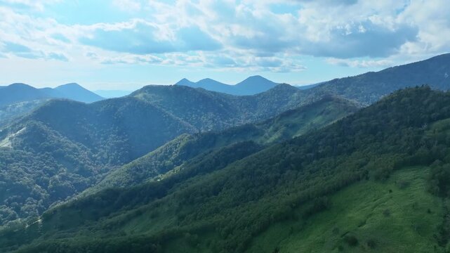 Drone aerial photography of mountain landscapes. Nature, environment, forests, mountain ranges, spectacular views, panoramas, views, adventure, challenges, SDGs, beautiful