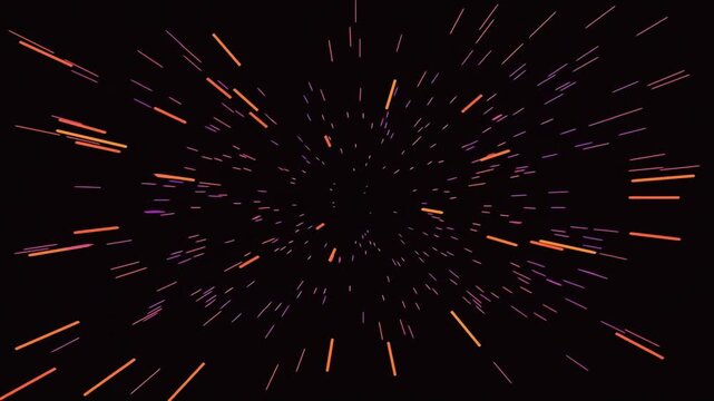 Abstract light speed motion with colorful streaks in space
