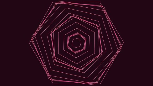 Abstract geometric hexagon pattern with dark maroon background