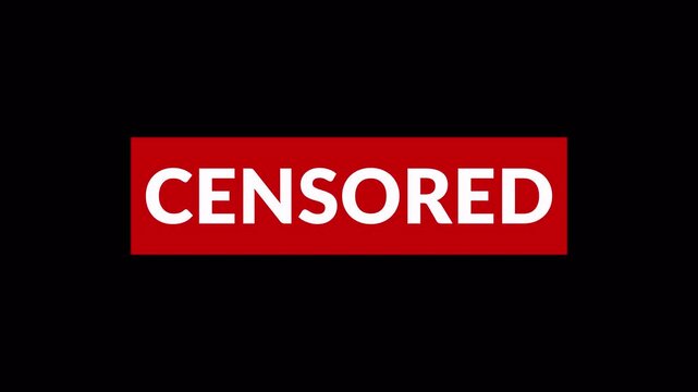 censored text animation, censored text shaking animation on transparent background, 4k with alpha channel, 