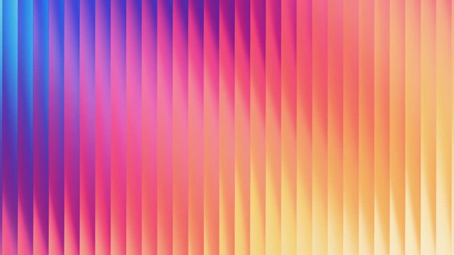 Abstract background with vertical stripes in a vibrant gradient transition from blue to purple, pink, orange and yellow colors