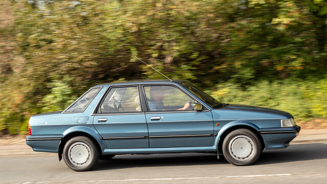 Milton Keynes; UK - Sept. 27th 2026: 1985 Rover Montego   classic car driving on a British road