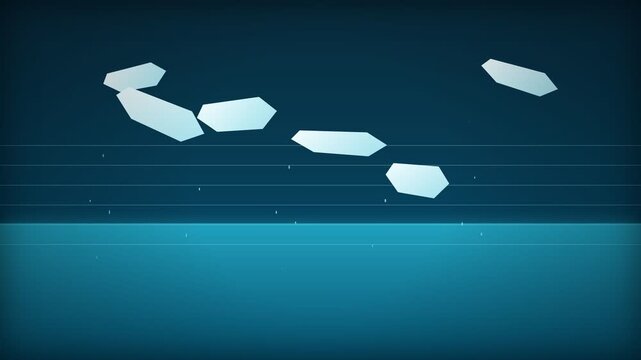 Animated infographic showing melting polar ice and rising sea levels