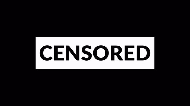 censored text animation, censored text shaking animation on transparent background, 4k with alpha channel, 