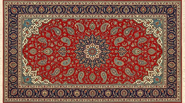 persian rug carpet traditional antique oriental pattern red blue paisley decorative textile design