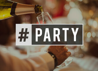 Obraz premium Dinner feast celebration party happiness word