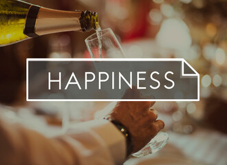 Obraz premium Dinner feast celebration party happiness word