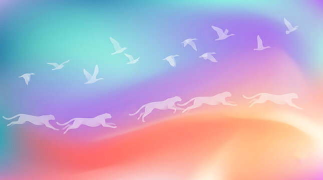 Fluid gradient vector background in mesh colors of design template layout