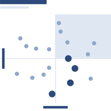 Four tier stakeholder map, navy minimal vector art
