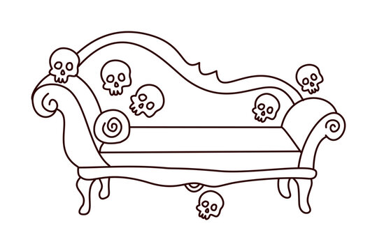 spooky skull couch sofa living room furniture halloween decoration