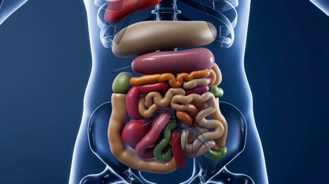 Realistic 3D Human Female Digestive System Anatomy Medical Animation