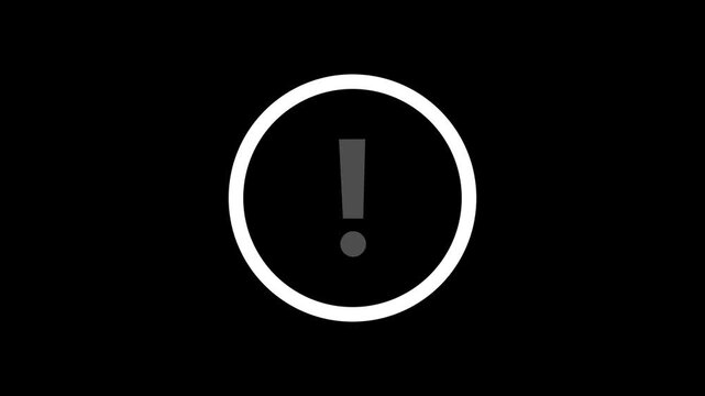 Minimalist animated exclamation mark inside a circular border, flashing warning symbol for digital user interface alert notification for software applications and web alerts