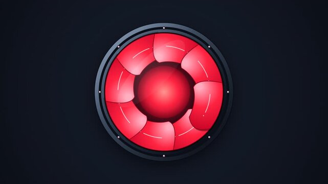 Futuristic mechanical aperture shutter ui elements with glowing light