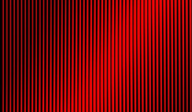 Red and black vertical stripes background, abstract structural pattern with parallel lines and metallic texture effect for modern design