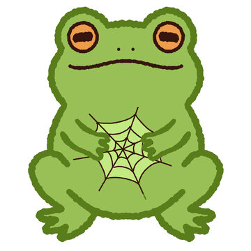 cute spider frog vector halloween green frog spider web monster