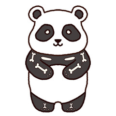 cute skeleton panda vector halloween costume key bone illustration © Bilstudio
