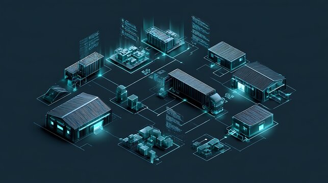 Agentic AI exception management in global logistics, intelligent system detecting delayed cargo and automatically rerouting shipments