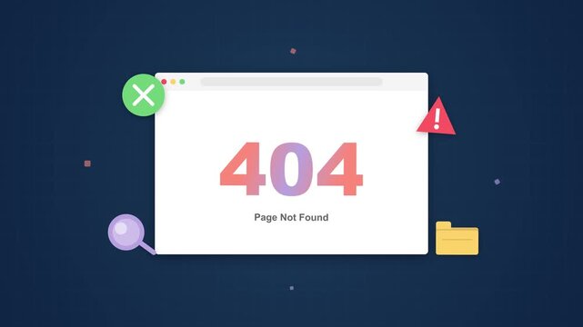 Illustrative representation of a 404 page not found error in a web browser, symbolizing digital navigation issues and unavailable online resources
