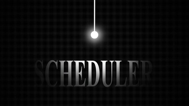 Scheduler planning time management typography text illuminated by light bulb on dark vector