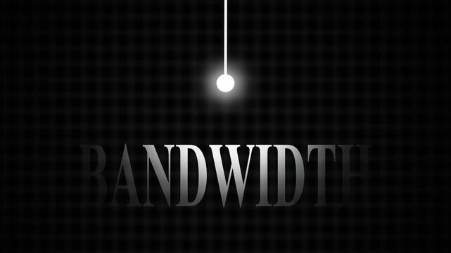 Bandwidth internet network data speed typography text illuminated by light bulb vector