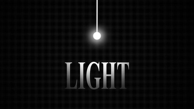 Light minimal typography text illuminated by bulb against dark background vector