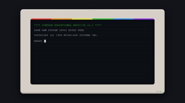 Retro computer terminal screen displaying boot text sequence