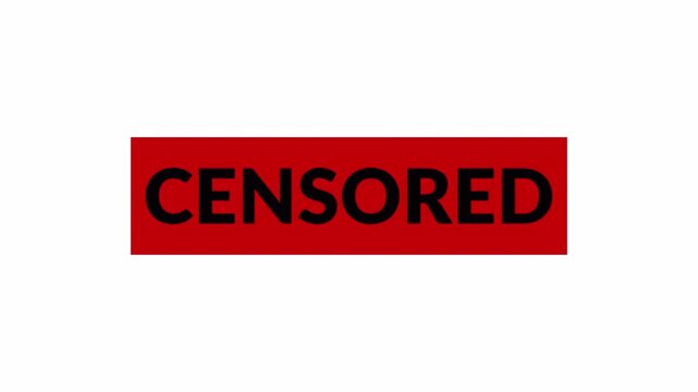 censored text animation, censored text shaking animation on transparent background, 4k with alpha channel, 