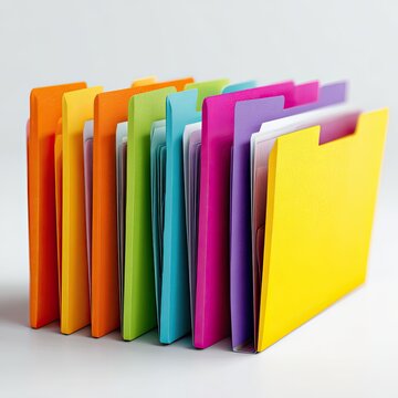 Colorful file folders in a stack