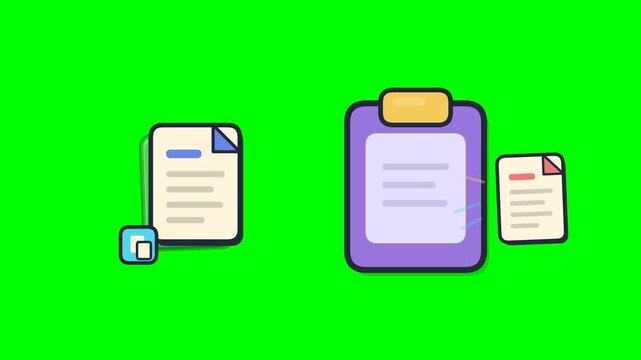 Animated Copy and Paste Documents to Clipboard on Green Screen