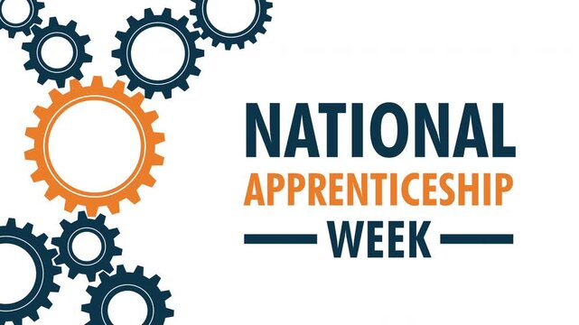 National Apprenticeship Week Animated Motion Graphic with Turning Industrial Gears