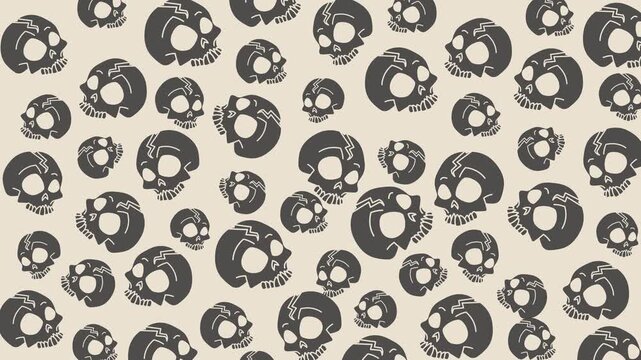 Vintage hand drawn skull pattern background with dark illustrations