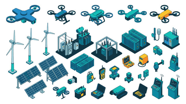 Innovative Renewable Energy and Smart Technology Icons Collection