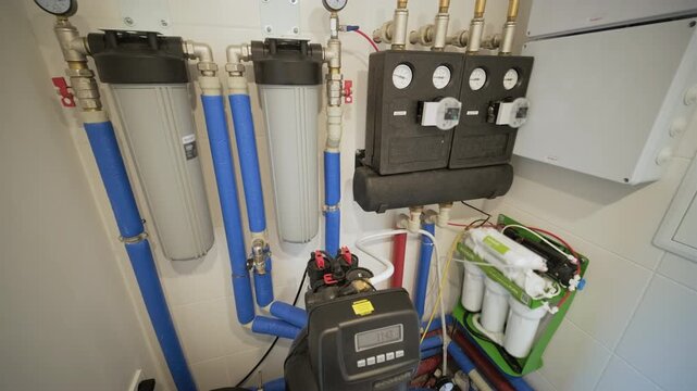 Residential water filtration and purification system.   