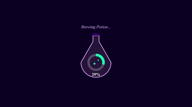 Motion graphic of a potion brewing loading bar