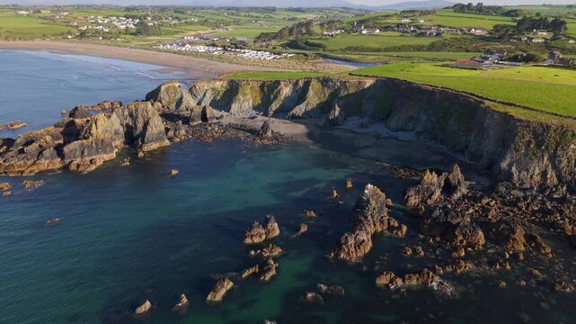 Lava volcanic rock formation at Copper Coast Unesco site Ireland