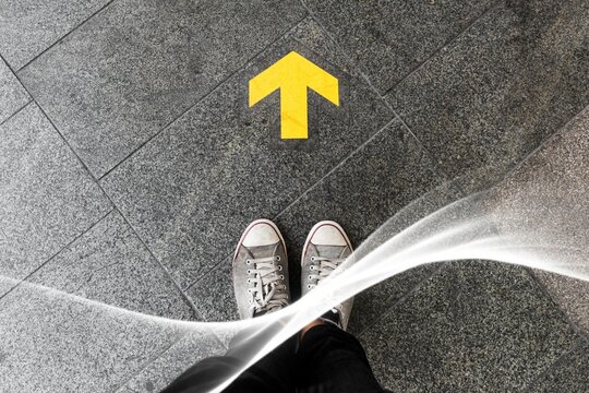 Direction arrow on the floor